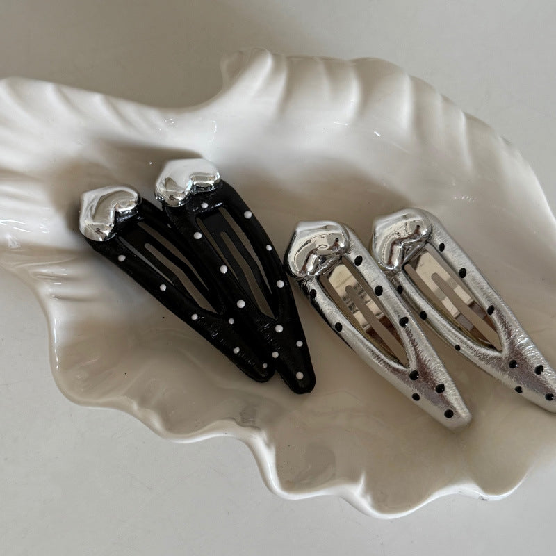Polka Dot Metallic Hair Clips