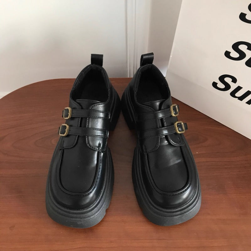 Double Buckle Platform Loafers