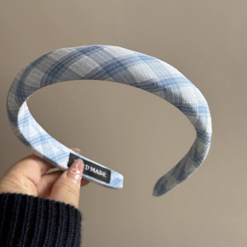 Blue Plaid Scrunchie Set