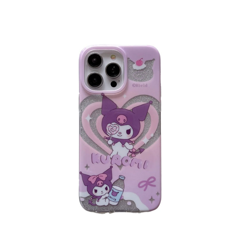 Glitter Layer Heart Sanrio Case