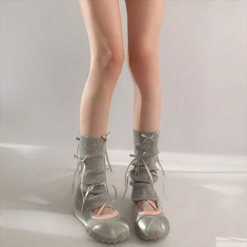 Stylish Ribbed Lace-Up Ankle Socks