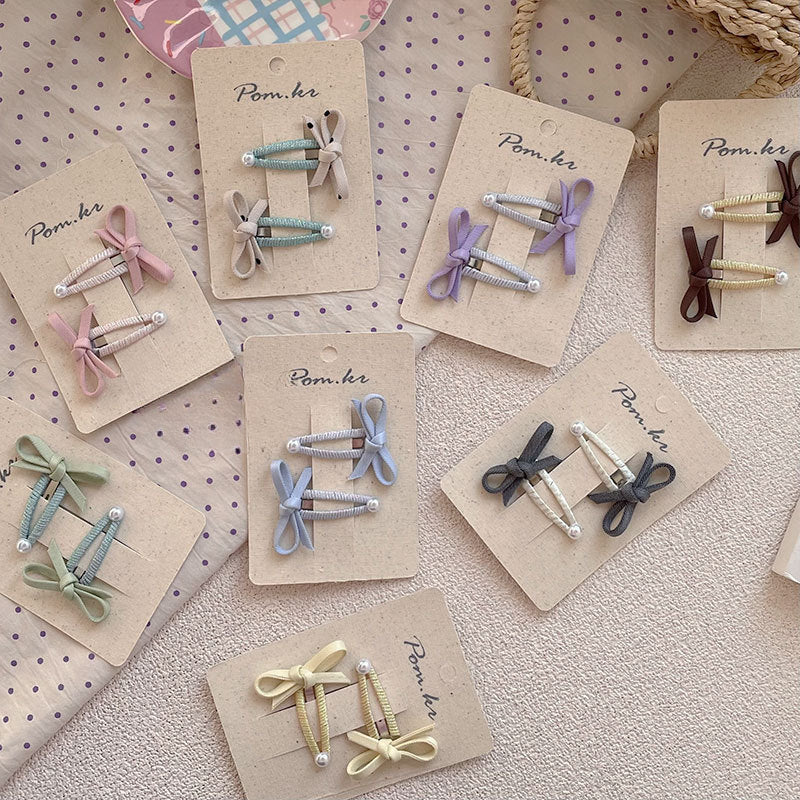 Pastel Velvet Bow Hair Clips