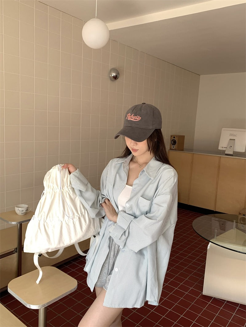 Stripes Basic Oversized Blouse