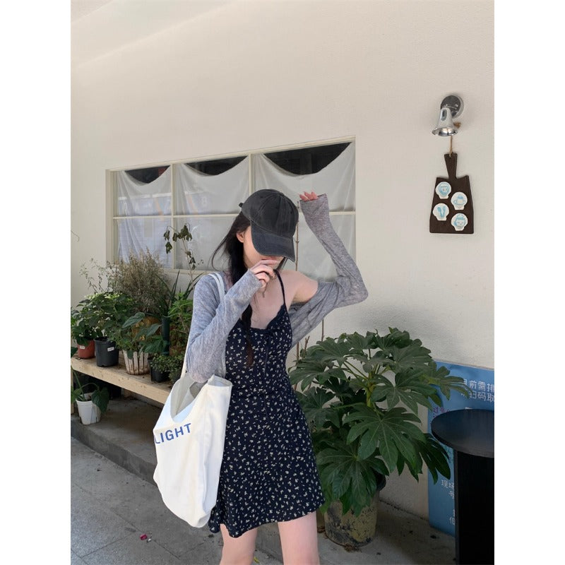 Floral Mini Dress Cardigan