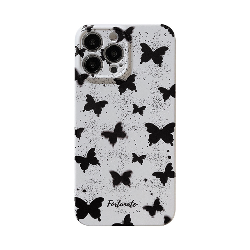 Black Butterfly Print Case