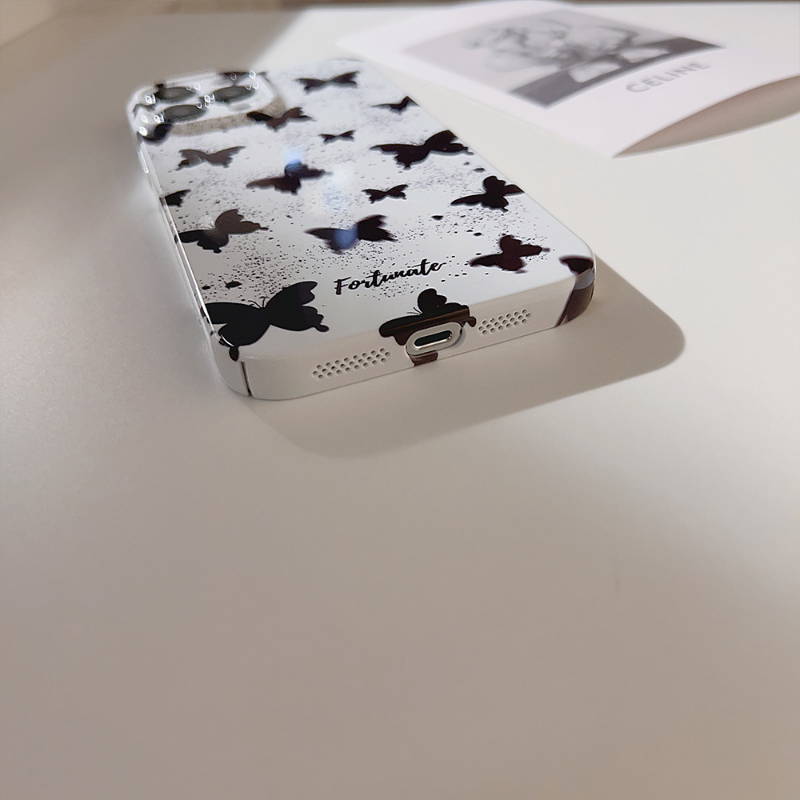 Black Butterfly Print Case