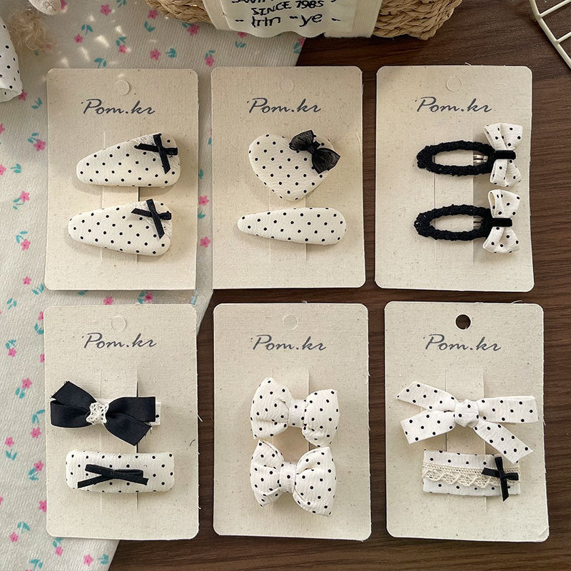 Polka Dot Bow Clips