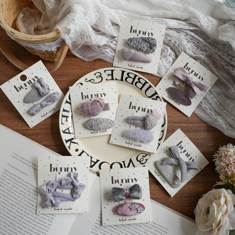 Pastel Lavender Bunny Hair Clips