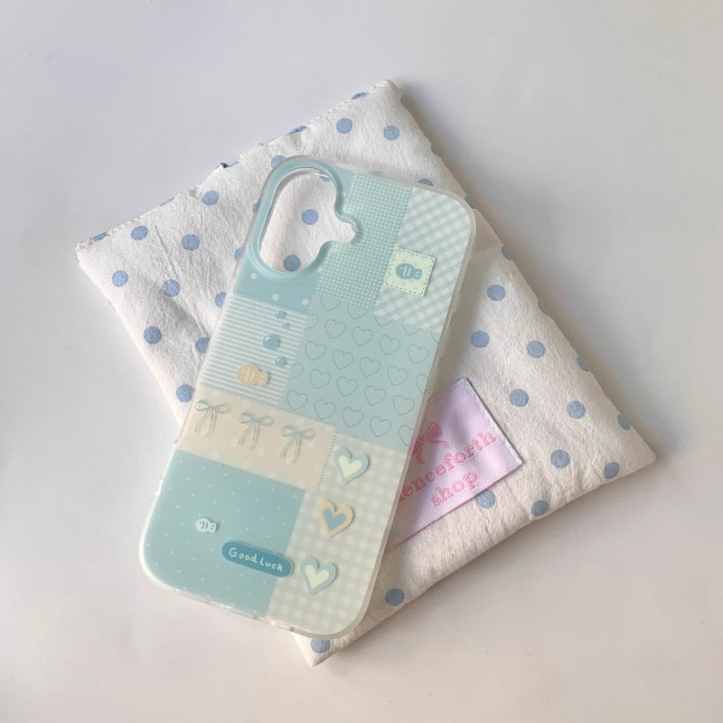 Blue Patchwork Fish Case
