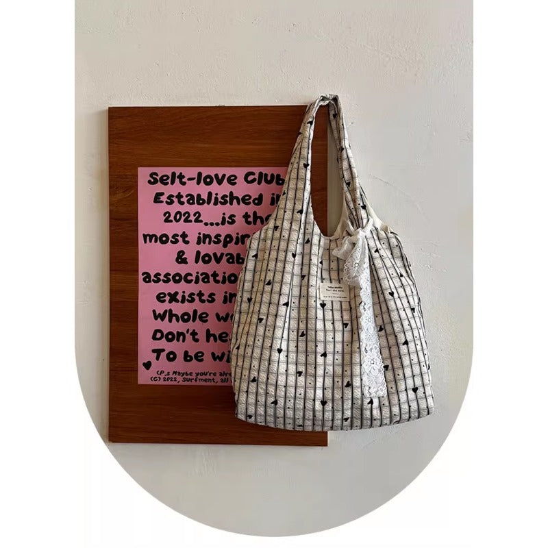 Cat Print Canvas Tote