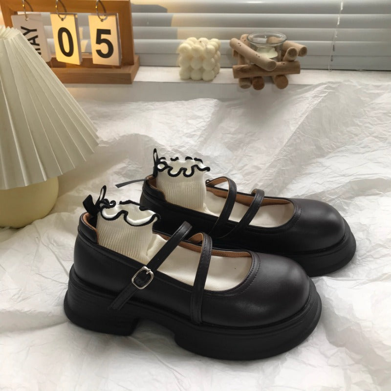 Glossy Double Strap Mary Janes