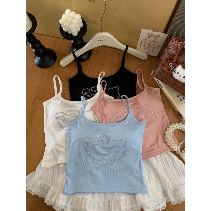 Rhinestone Kitty Cami