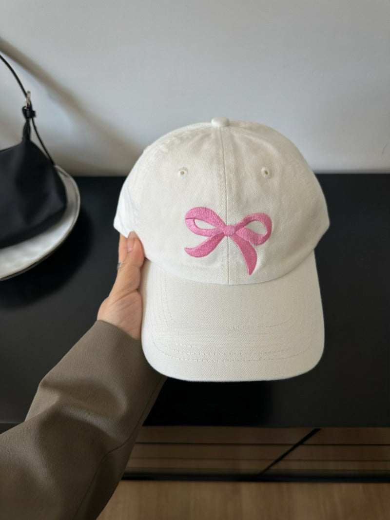 Soft Bow Embroidered Cap
