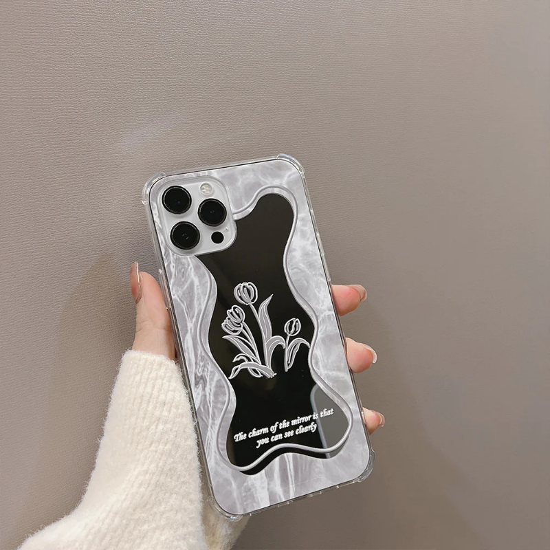 Tulip Doodle Mirror Case