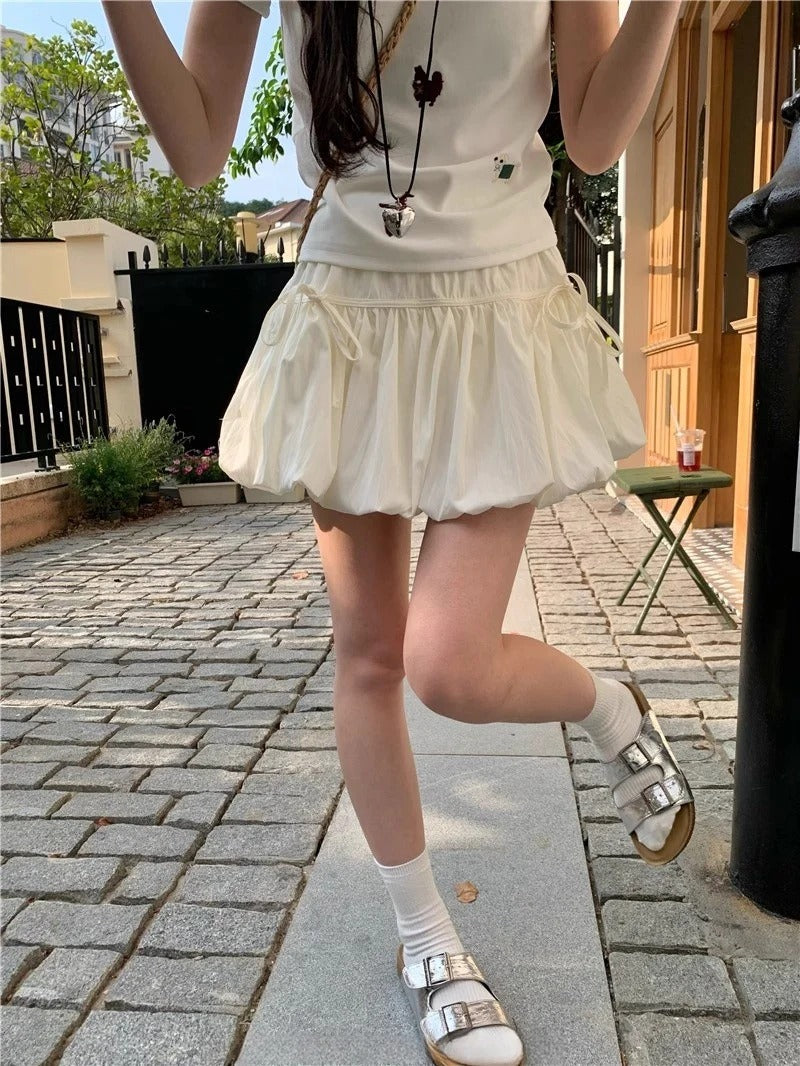 High Waist Pleated Mini Skirt