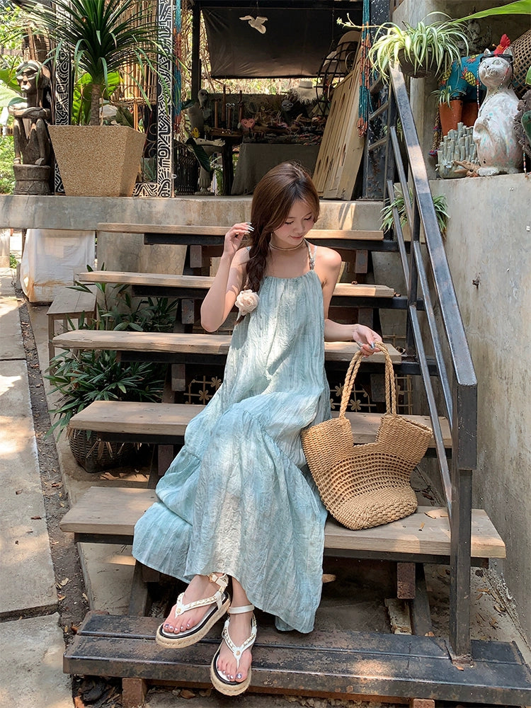 Boho Chic Sleeveless Flowing Maxi Dress