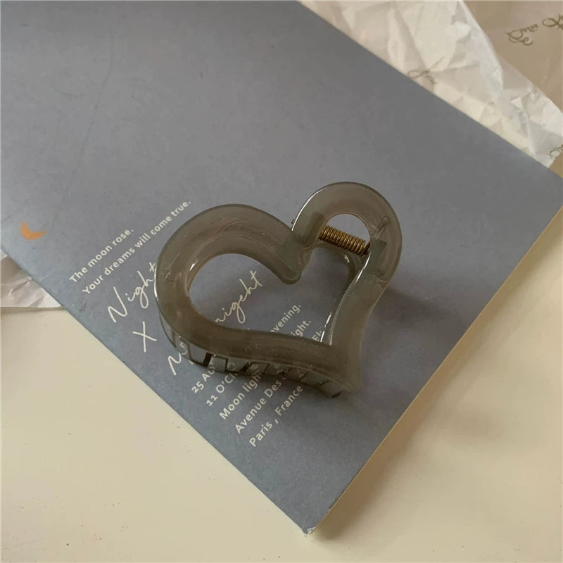 Translucent Heart Claw Clips