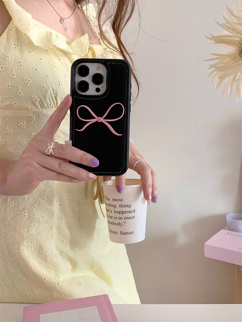 Leather Bow Accent Phone Case