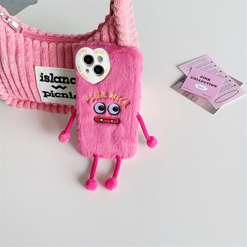 Stretchable Legs Pink Fluffy Case