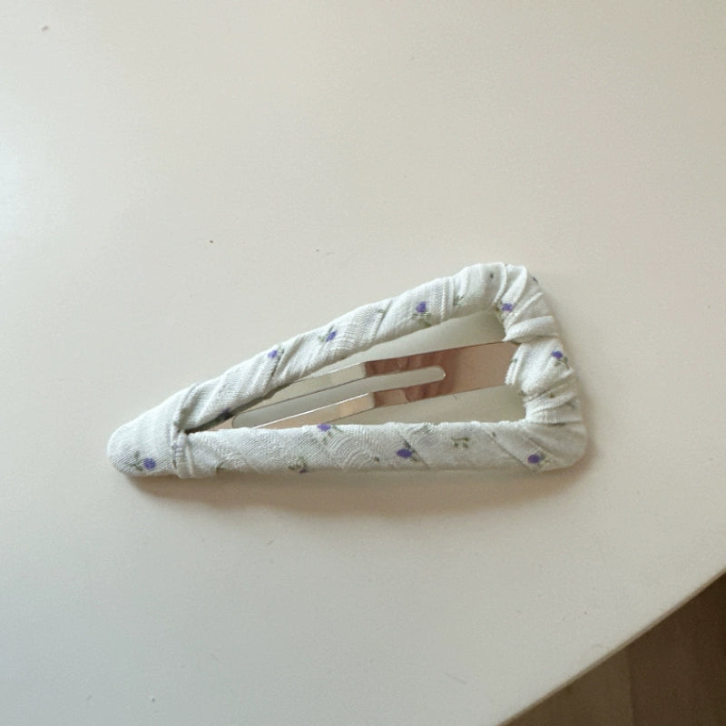 Ruched Floral Fabric Hair Clips