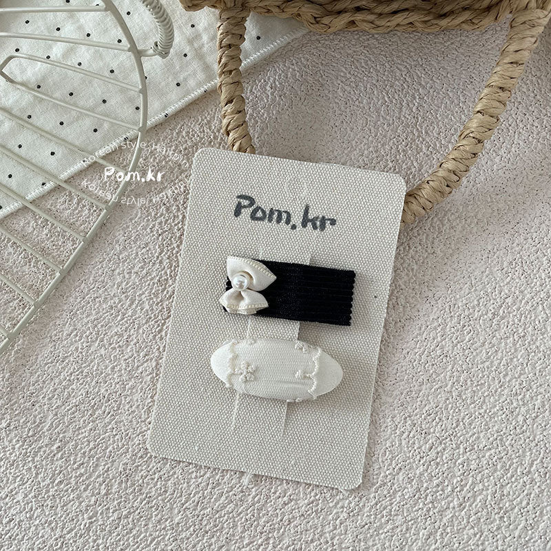 Monochrome Bow Hair Clip Set
