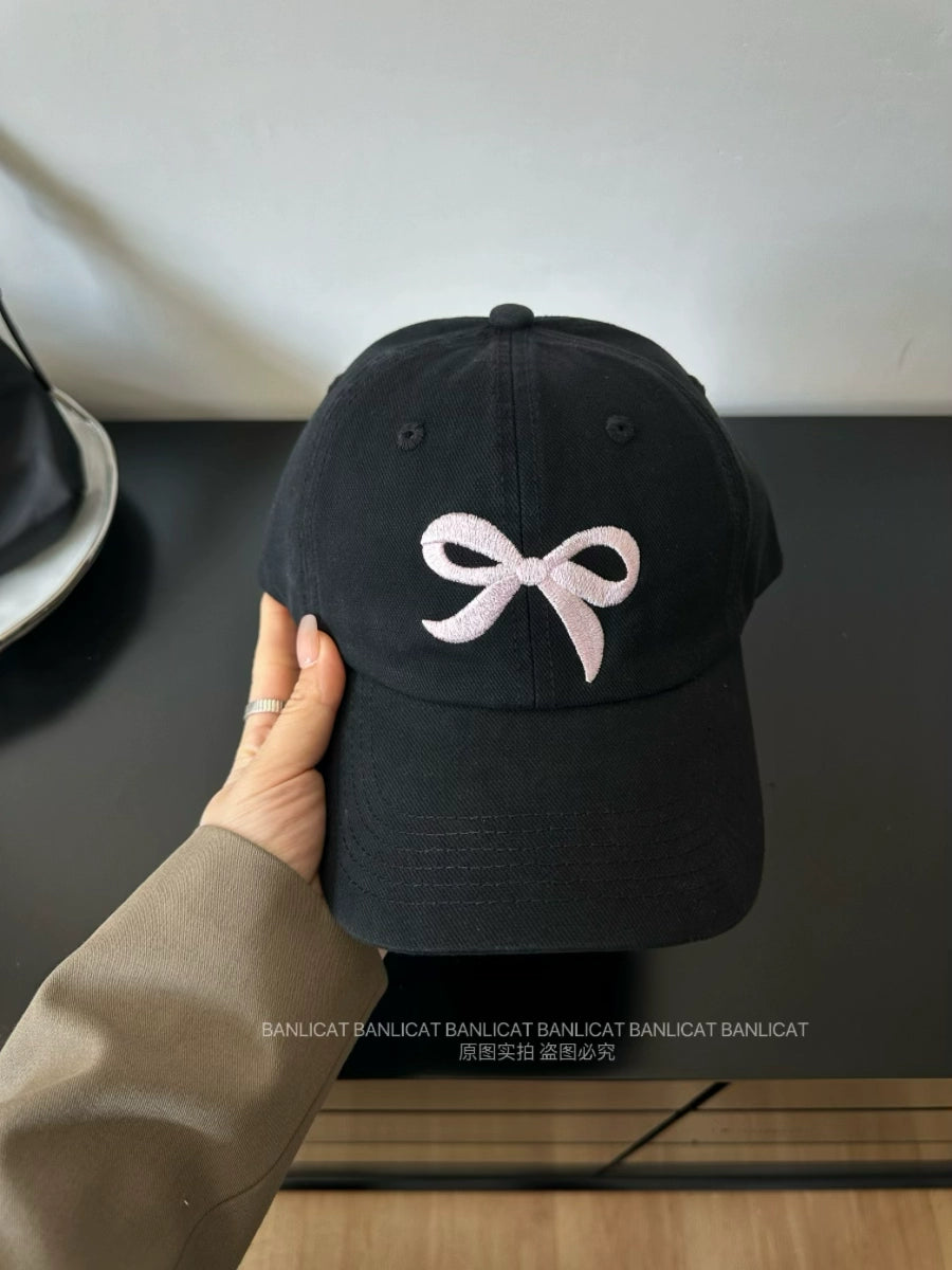 Soft Bow Embroidered Cap