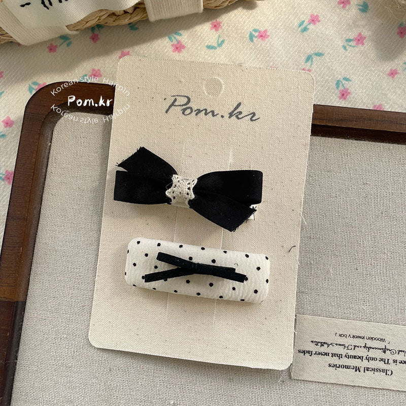 Polka Dot Bow Clips