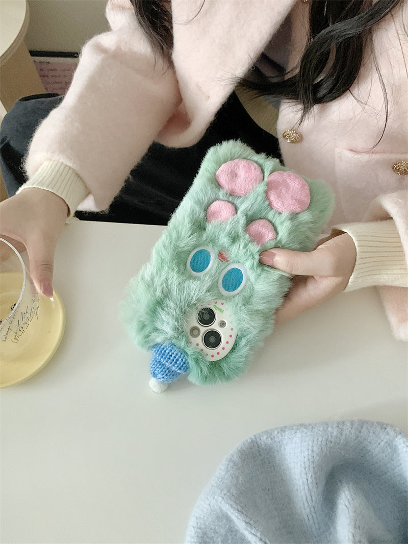 Cute Monster Beanie Fluffy Case