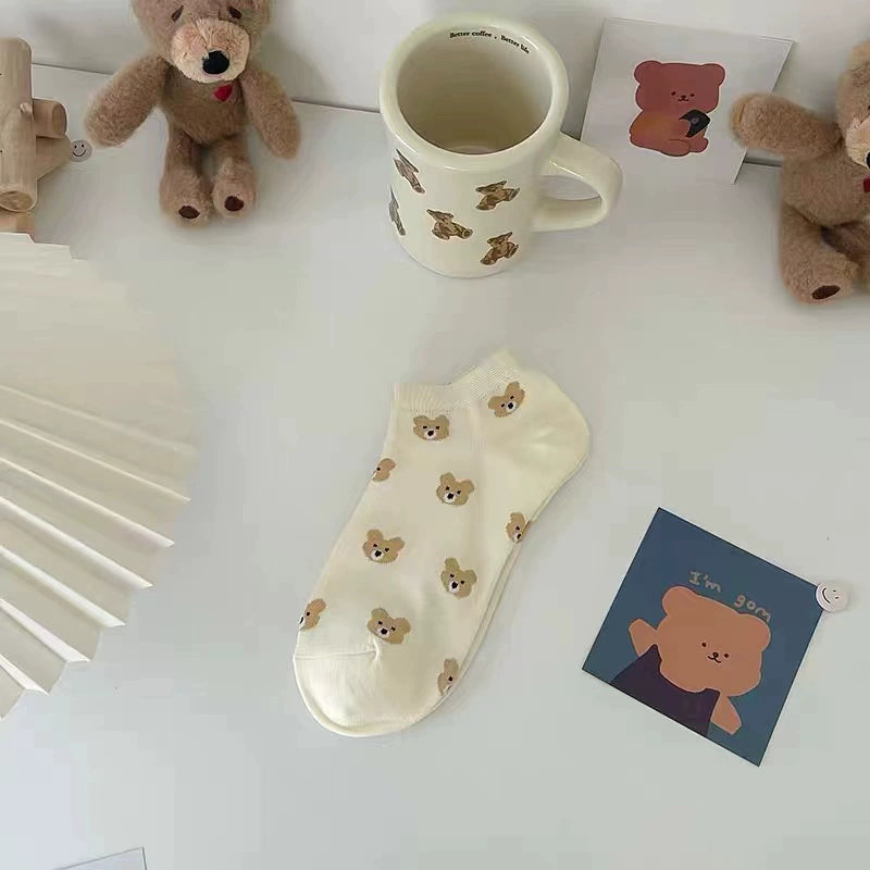 Cute Teddy Bear Ankle Socks
