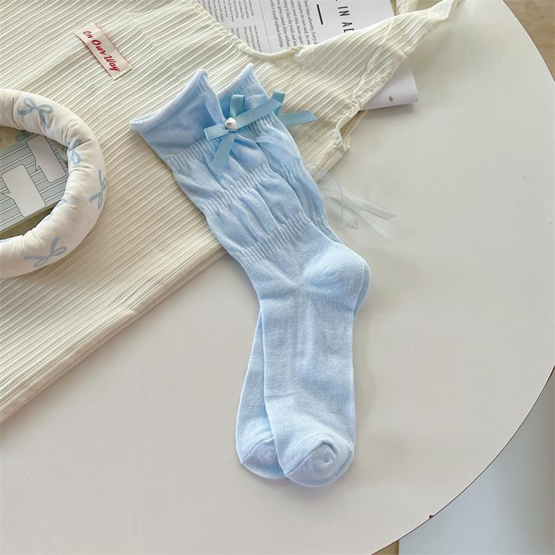 Pastel Ruffle Bow Socks