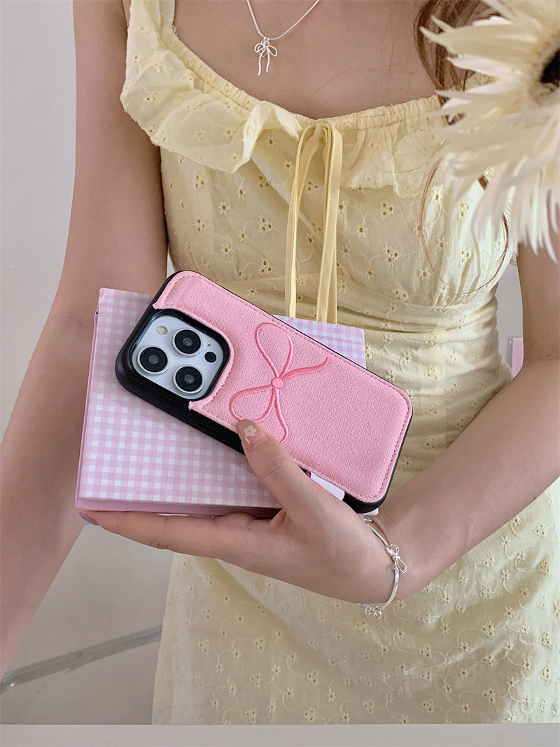 Leather Bow Accent Phone Case