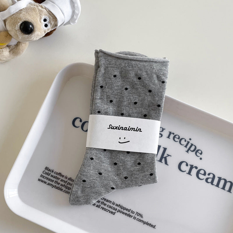 Polka Dot Crew Socks
