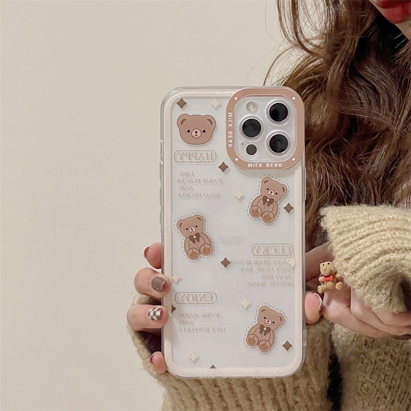 Brown Teddy Transparent Case