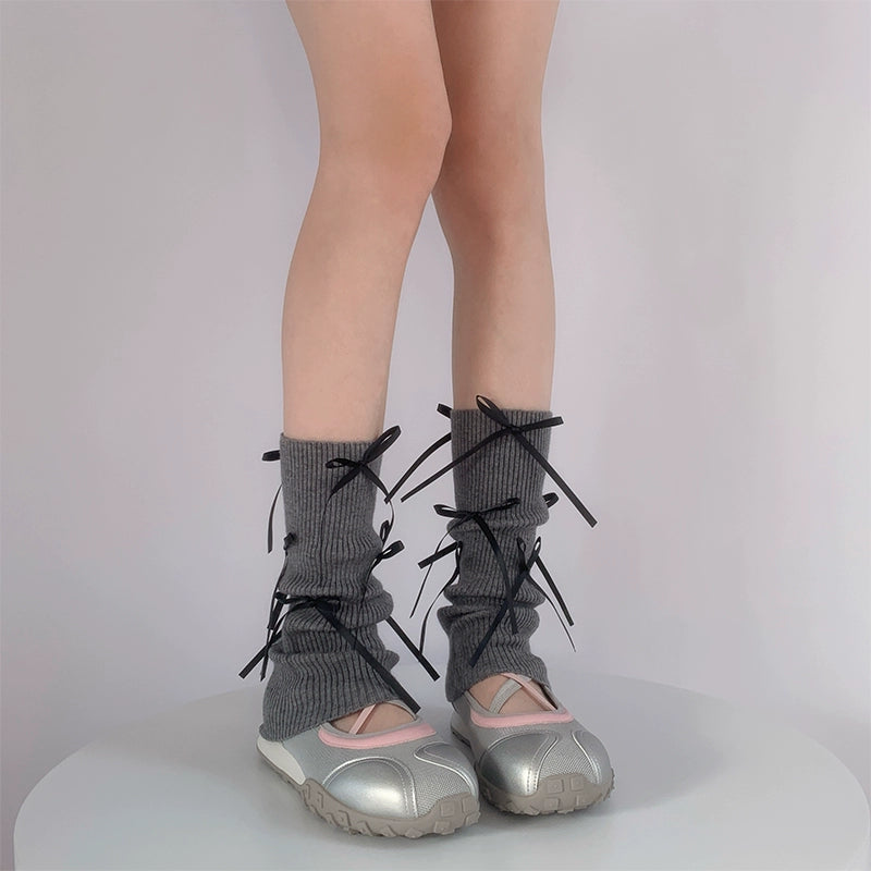 Stylish Ribbed Lace-Up Ankle Socks