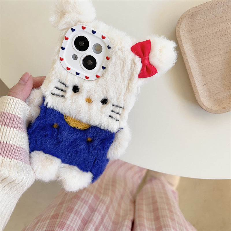 Blue Vest Kitty Plushie Case