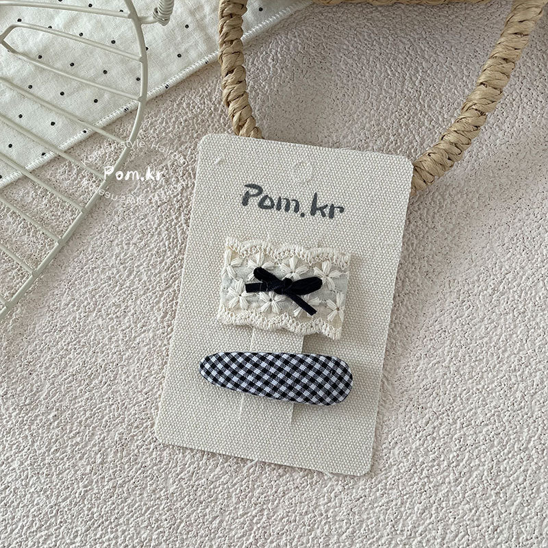 Monochrome Bow Hair Clip Set