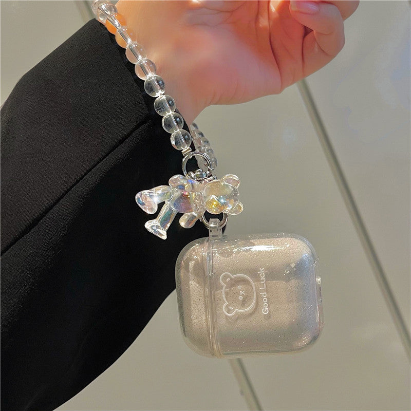 Glitter Jelly Teddy Airpods Case