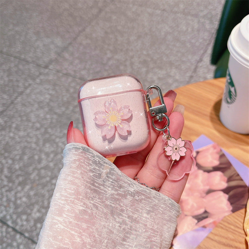 Crystal Sakura Airpods Case