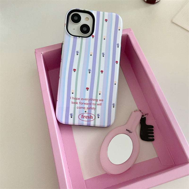 Retro Mirror Pop Socket Stripe Case