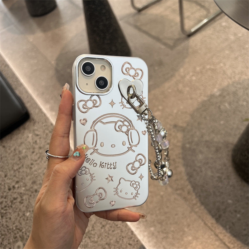 Silver Plate Kitty Headphone Case