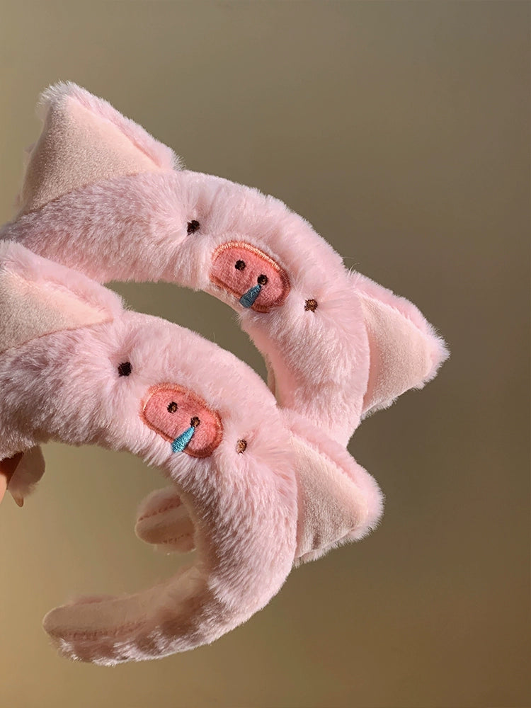 Fluffy Piggy Ear Hairband Accessory