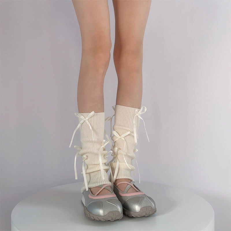 Stylish Ribbed Lace-Up Ankle Socks