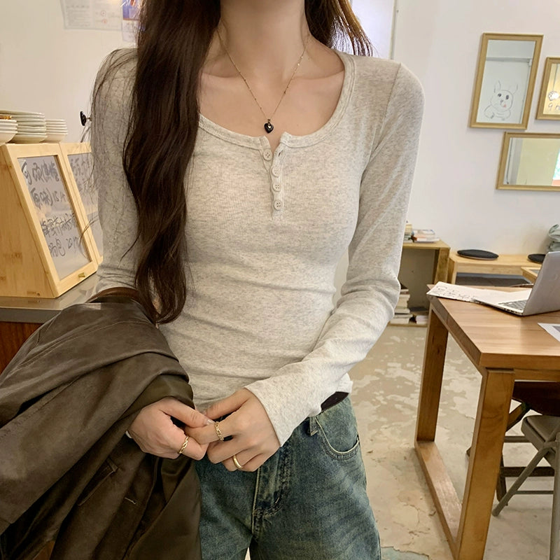 Classic Heather Henley Top