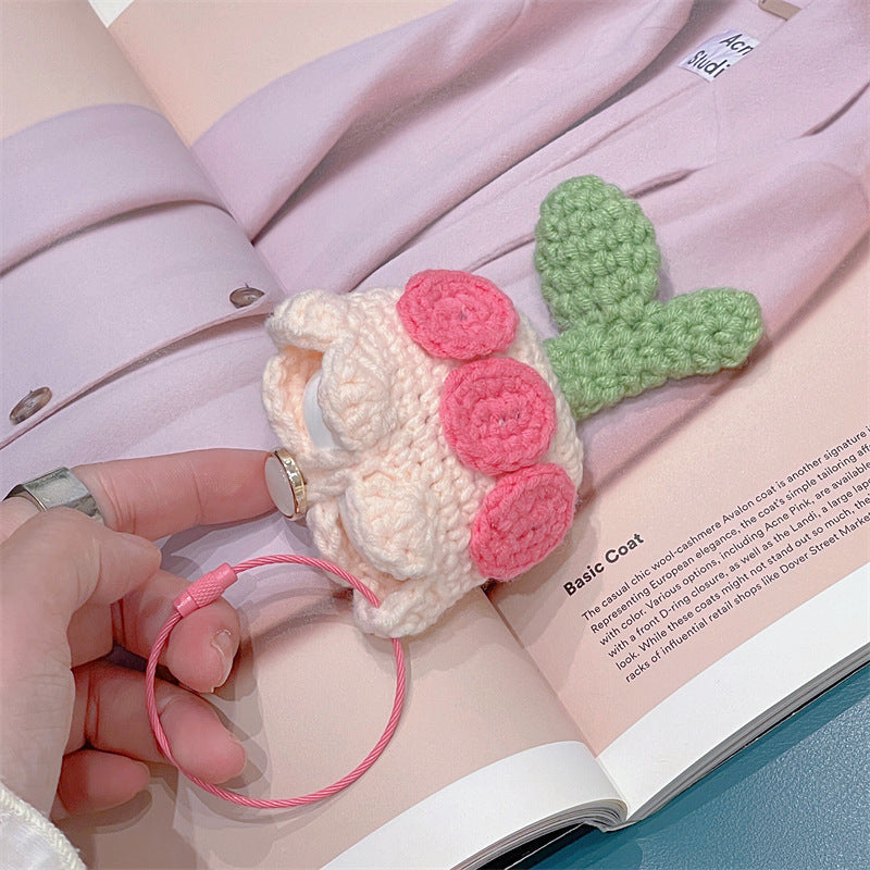 Knitted Tulip Airpods Bag