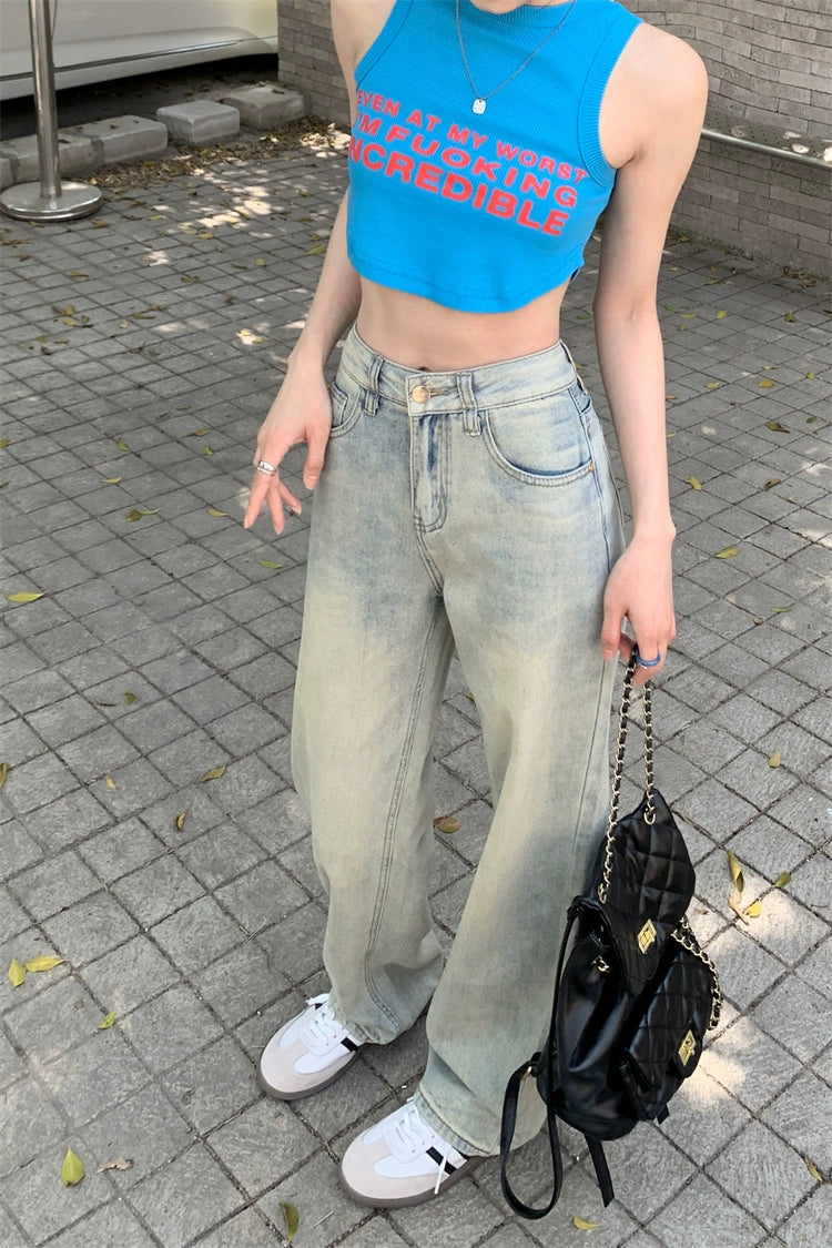 Vintage Loose Fit Denim Trousers