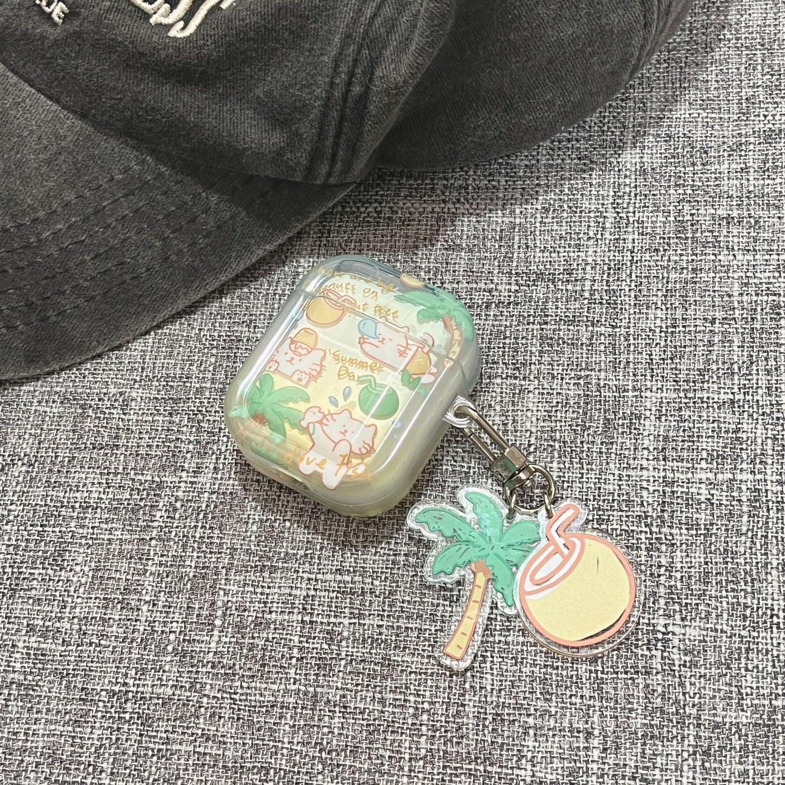 Summer Day Coconut Tree Bunny Airpods Case