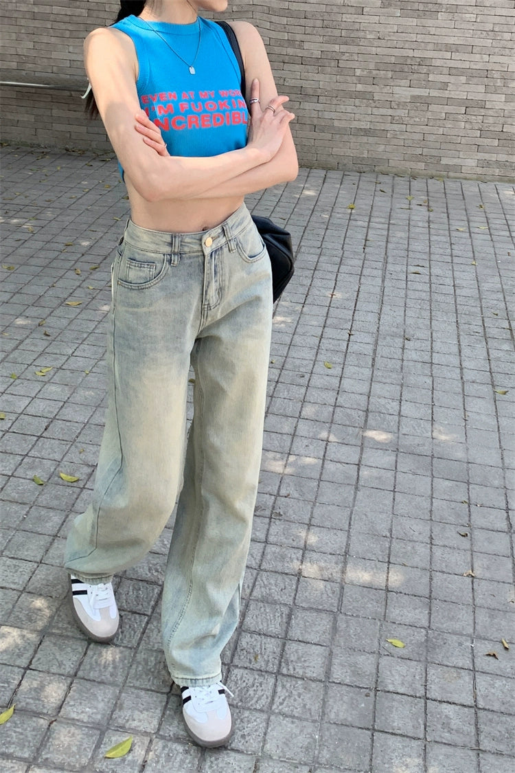 Vintage Loose Fit Denim Trousers