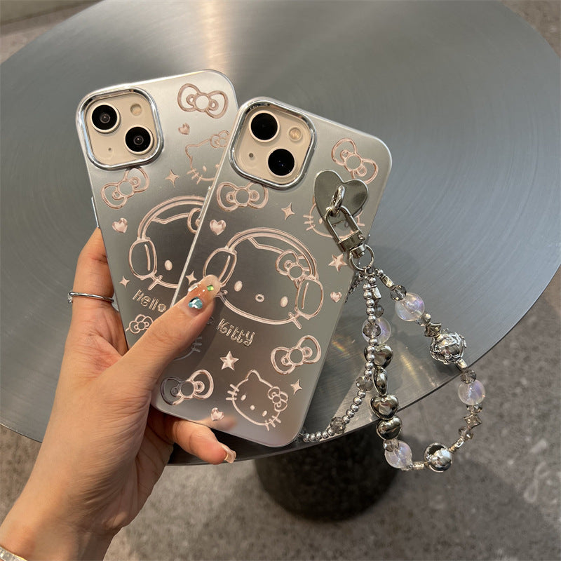 Silver Plate Kitty Headphone Case