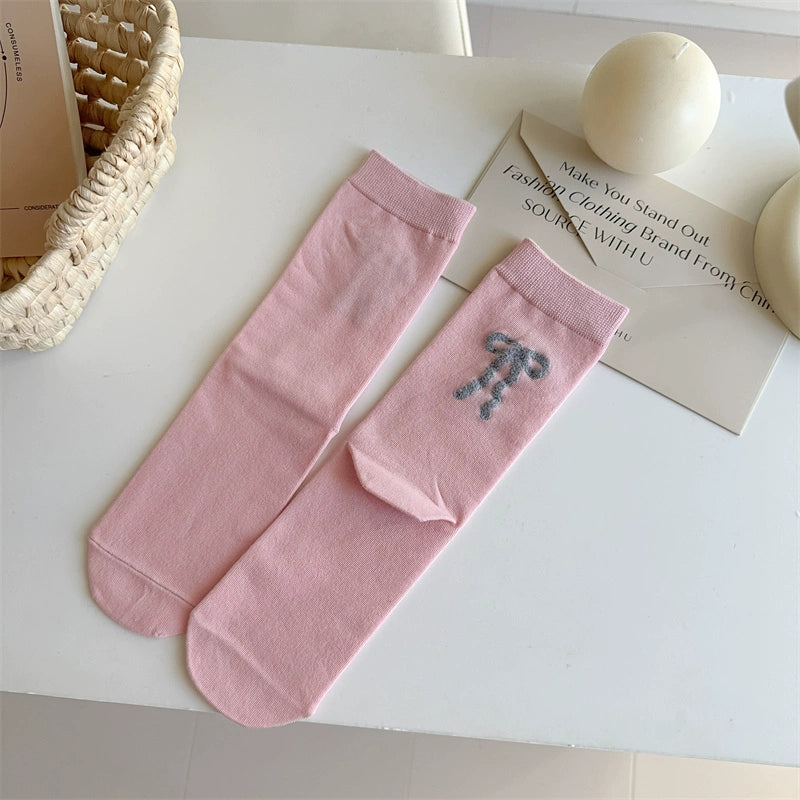 Soft Cotton Bow Ankle Socks