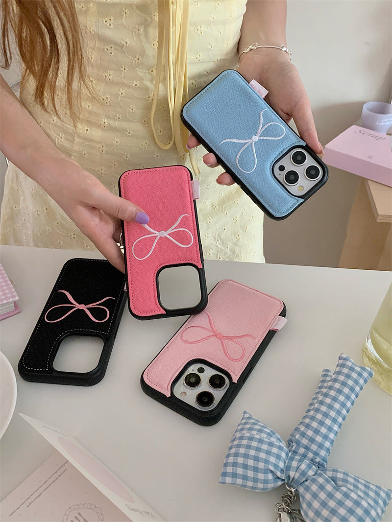 Leather Bow Accent Phone Case